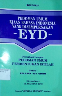 Image of pedoman umum ejaan bahasa indonesia yang di sempurnakan -EYD-